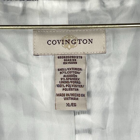 Covington Geometric Print Jacket Black White‎ Snap Belt Wrap Waist Women XL Chic - Picture 3 of 8